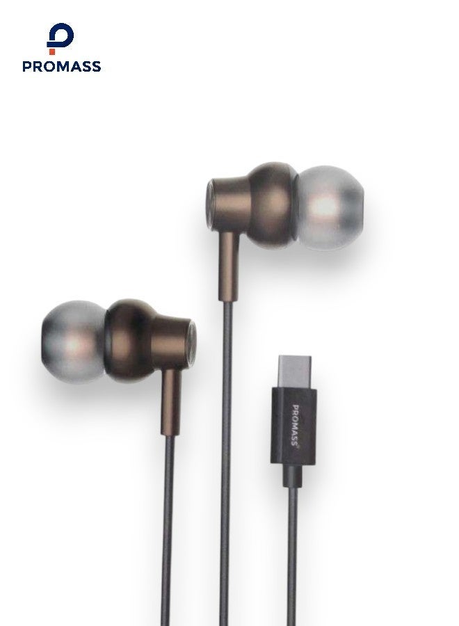 بروماس سماعات اذن USB نوع سي مع ميكروفون، صوت رقمي هاي فاي، خاصية الغاء الضوضاء، متوافقة مع ايفون 15، جالكسي اس 23، بكسل 7 - Image 1