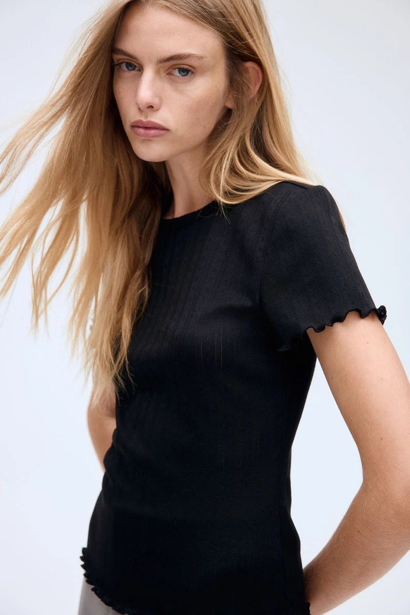 H&M Overlock-detail T-shirt