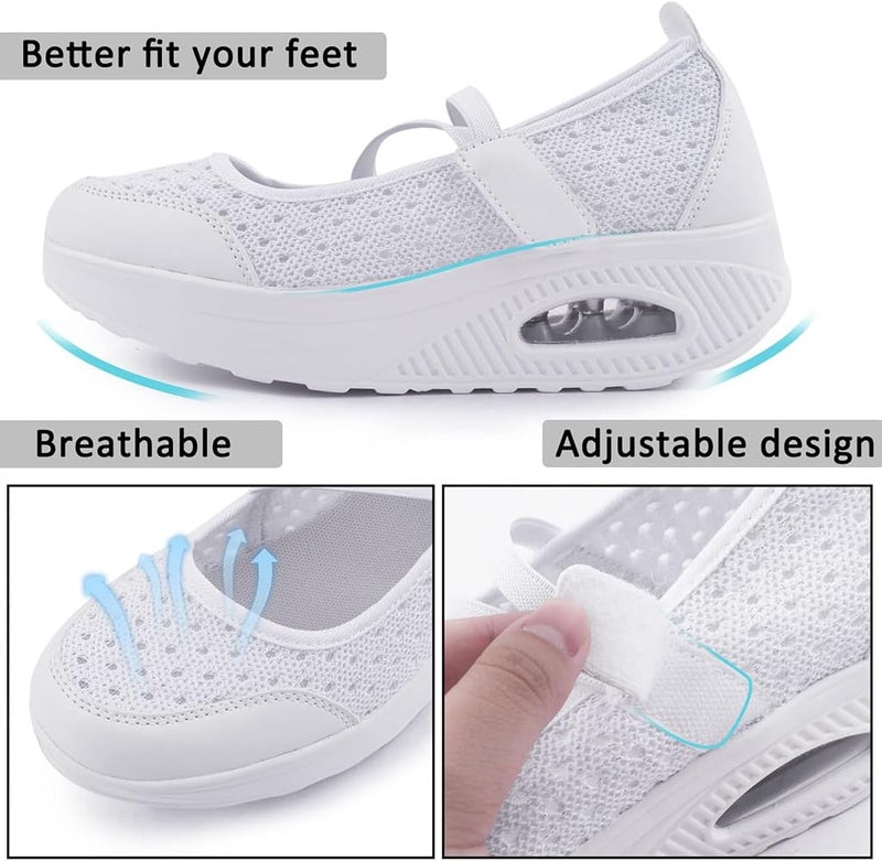 Git-up Women's Comfortable Working Nurse Shoes Non-Slip Adjustable Breathable Walking Buffer Fitness Casual Nursing Orthotic Shoes - Image 2