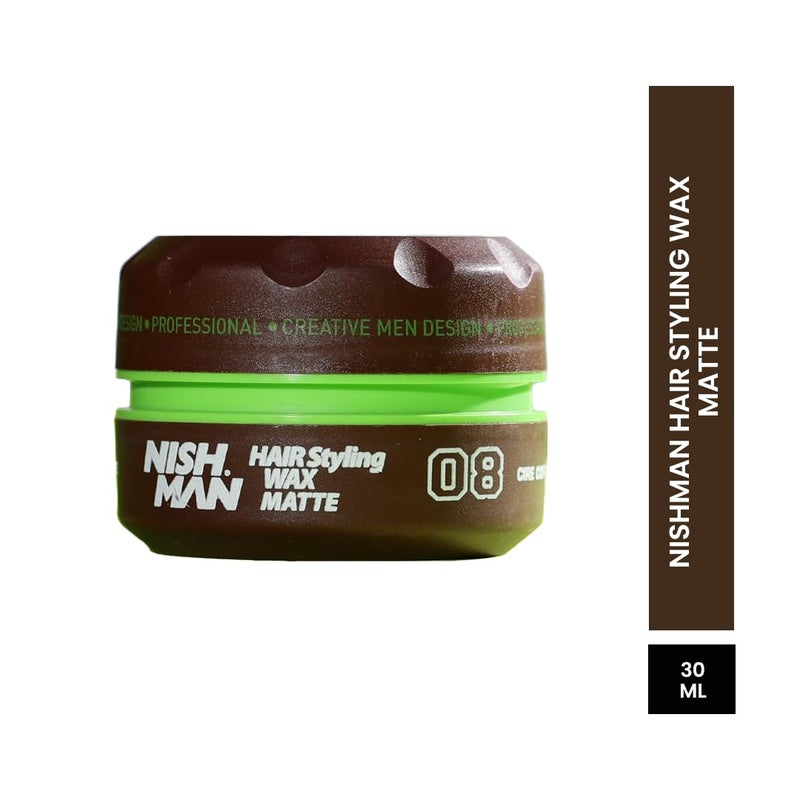 Nishman Matte Wax Men Hairstyling Wax Strong Hold Non Sticky Restylable Water Soluble Wax 30 ml - Image 2