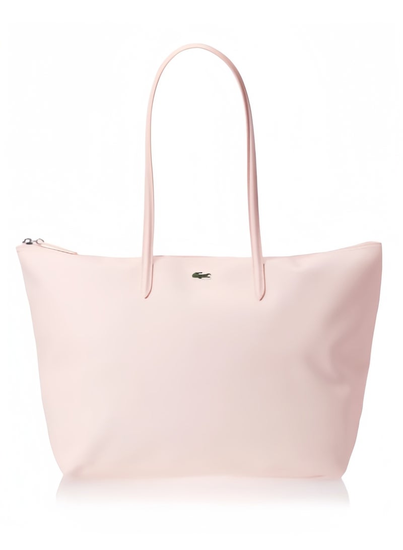 لاكوست حقيبة يد بحجم كبير نسائية من لاكوست L12.12 Concept للأزياء متعددة الاستخدامات بسعة كبيرة، حقيبة على الكتف بسحاب، حقيبة توت بحجم كبير باللون الوردي مقاس 35 سم * 30 سم * 14 سم - Image 1