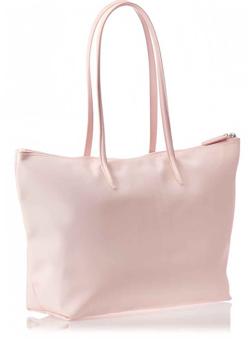 لاكوست حقيبة يد بحجم كبير نسائية من لاكوست L12.12 Concept للأزياء متعددة الاستخدامات بسعة كبيرة، حقيبة على الكتف بسحاب، حقيبة توت بحجم كبير باللون الوردي مقاس 35 سم * 30 سم * 14 سم - Image 3