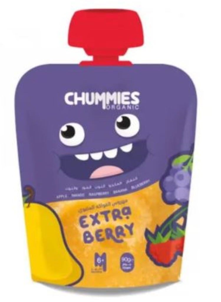 chummies Chummies Organic Extra Berry Baby Food +6 Months 90g 