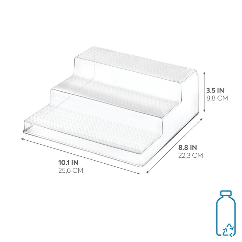 InterDesign رف توابل ثلاثي الطبقات من البلاستيك المعاد تدويره من iDesign 8.8"" x 10.1"" x 3.5"" - Image 2