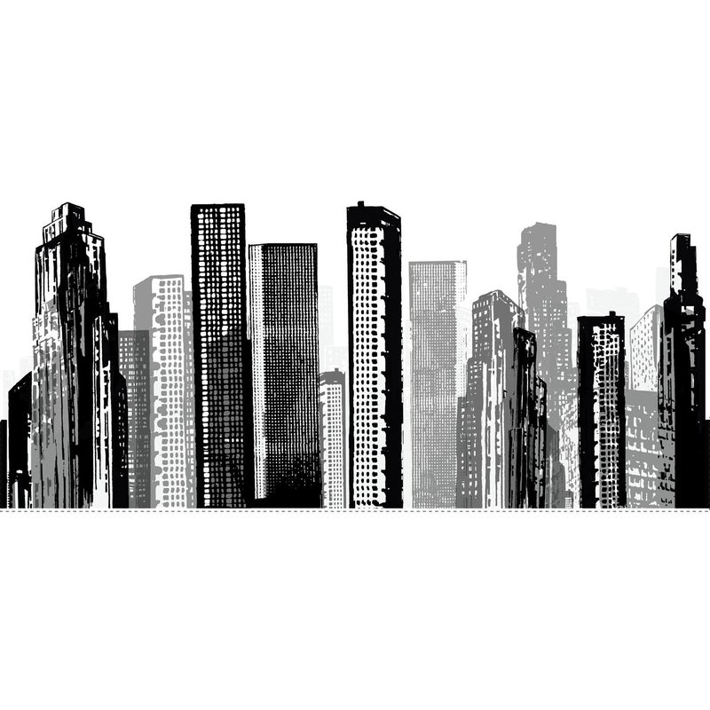 RoomMates RMK1602GM Cityscape Peel and Stick Giant Wall Decal , Black - Image 1