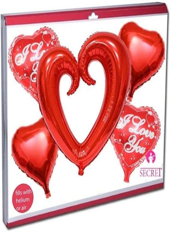 secret hollow heart balloon, foil red heart balloon-2724729345638