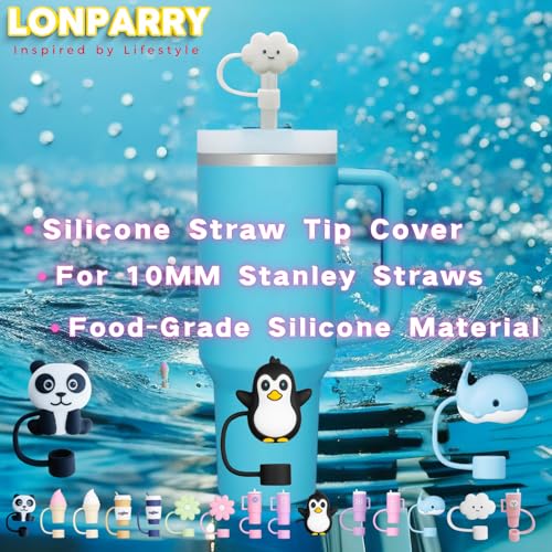LONPARRY Dust-Proof Silicone Straw Cover Cap for Stanley Cup Accessories 40 OZ Tumbler| 4 Pcs Reusable Cloud Shape Straw Toppers| Food Grade Material and BPA-free - Image 4