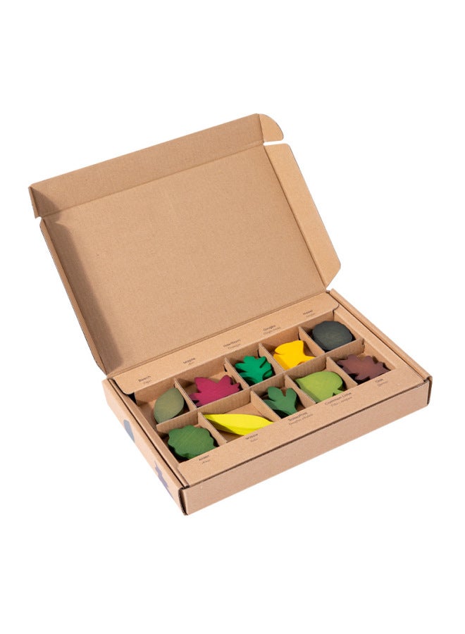 Color Building Blocks Leaves Puzzle Plant Three-dimensional Puzzle Cognitive Baby Training Concentration Wooden Toys-Color:W-wooden Autumn Leaves - Image 1