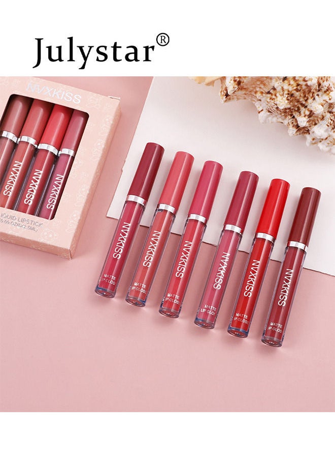 Julystar 6 Colors Matte Liquid Lipstick Makeup Set, Matte Velvety Long-Lasting Wear Non-Stick Cup Not Fade Waterproof Lip Gloss (B)  - Image 2
