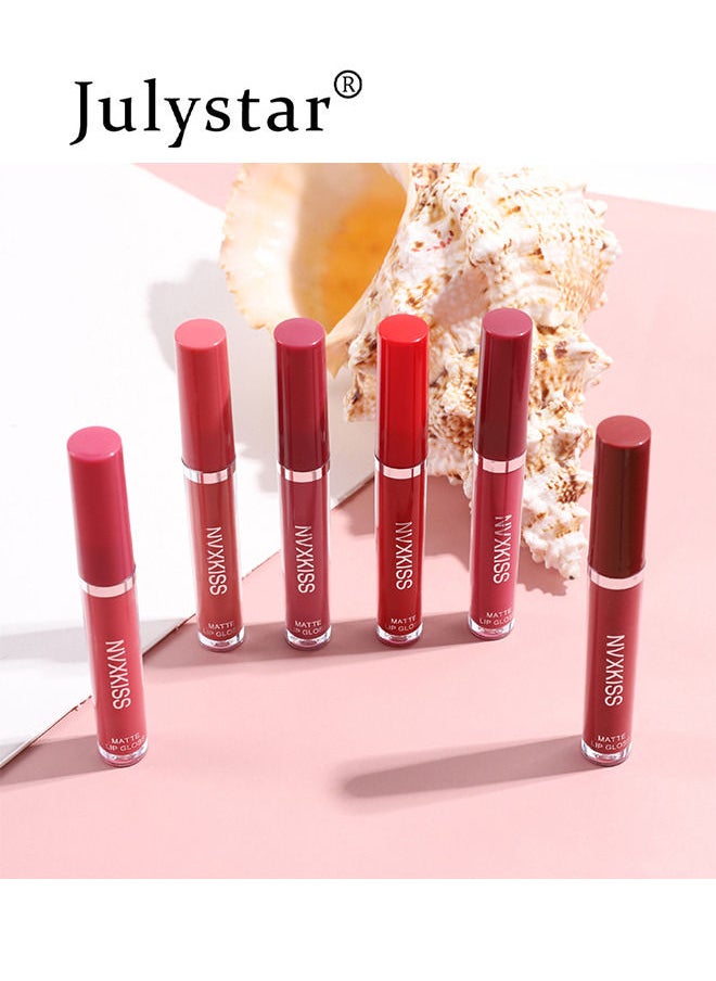 Julystar 6 Colors Matte Liquid Lipstick Makeup Set, Matte Velvety Long-Lasting Wear Non-Stick Cup Not Fade Waterproof Lip Gloss (B)  - Image 3