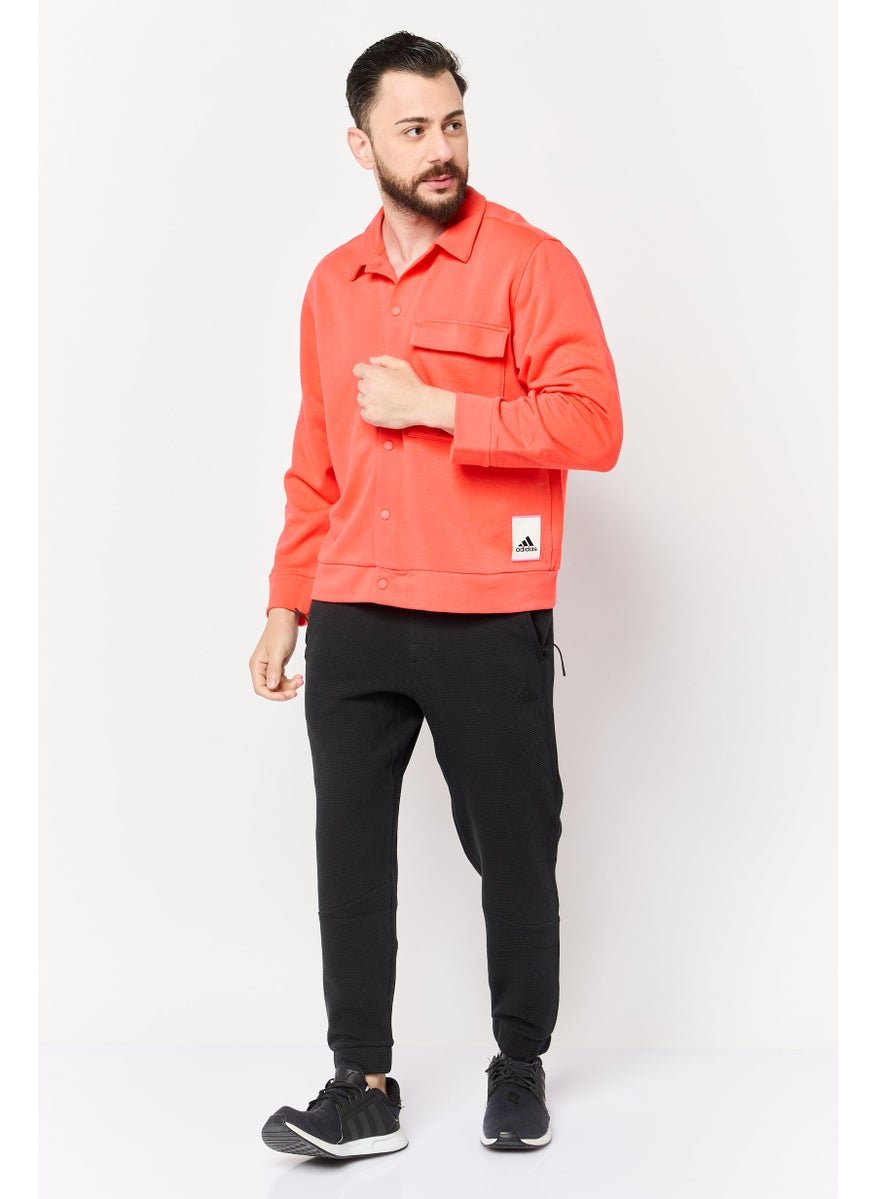 Adidas Men Sportswear Fut Long Sleeves Outdoor Jacket Shirt, Red  - Image 2