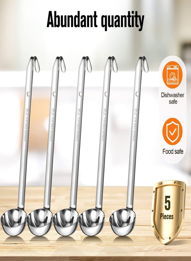 Cunhill 5 Pcs Soup Ladles Stainless Steel Serving Ladles with Long Handle for Serving, Cooking, Stirring, Portioning Kitchen Restaurant Accessories(4 oz) - Image 3
