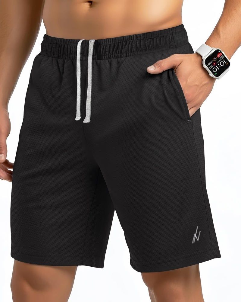 NY Threads Men's Athletic Shorts Quick Dry Loose-Fit Lightweight Running Workout Gym Shorts with Pockets, XX-Large, Black - Image 2