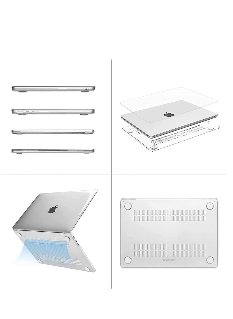 Mosiso - MacBook Air 13 inch Case 2022 /2021 /2020 M1 /A2337 /A2179 A1932 Plastic Hard Shell Case with Keyboard Cover for Mac Retina Display with Touch ID Clear - Image 1
