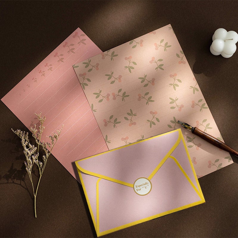 Japanese Style Cute Ins Fresh Student Letterhead Envelope Set Textures Exquisite Gift Letterhead Love Letter Handwriting Paper - Image 2