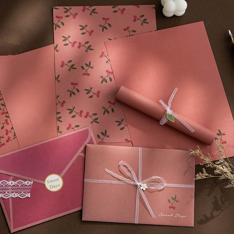 Japanese Style Cute Ins Fresh Student Letterhead Envelope Set Textures Exquisite Gift Letterhead Love Letter Handwriting Paper - Image 3