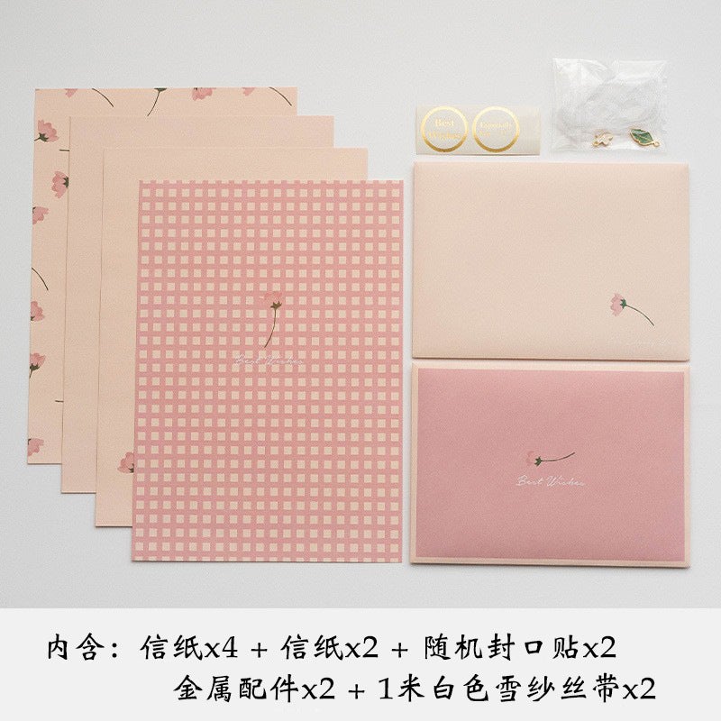 Japanese Style Cute Ins Fresh Student Letterhead Envelope Set Textures Exquisite Gift Letterhead Love Letter Handwriting Paper - Image 1