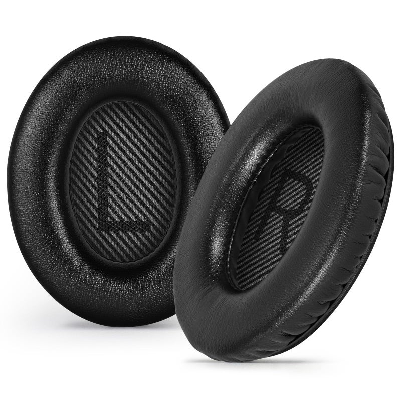 Aurivor Replacement Ear-Pads for Bose Quiet-Comfort QC 35 (ii) 25 15 2 Headphones, Tear-Proof Cushion for QC35 (ii) QC25 QC15 QC2 SoundTrue/SoundLink AE2/AE2i/AE2w Around-Ear Headphones (Black) - Image 1