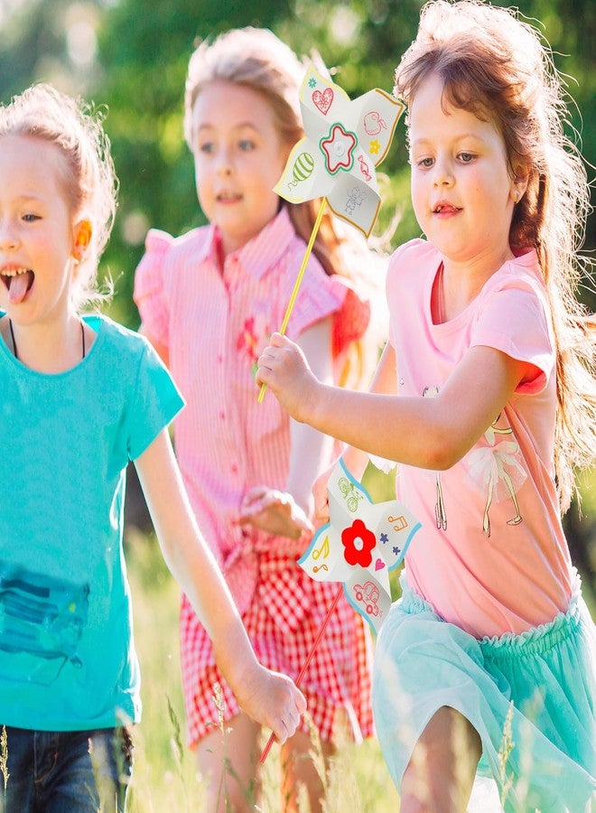 Poen ألعاب ورقية دوارة للأطفال 48 قطعة - اصنع بنفسك - ألوانك الخاصة - نشاط صيفي - 4 يوليو - عيد الذكرى - هدايا حفلات للأطفال الأولاد والبنات - مروحة فارغة - 5 بوصات - Image 5