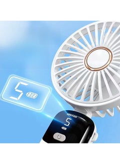 Exotic Mini Handheld Fan, 5 Speeds Portable Personal Fans with LED Screen 90° Adjustable Cooling Fan Removable Base, 3000mAh Quiet USB Fan for Home Office Outdoor Travel, 16-24 Hours Working (Blue)  - Image 3