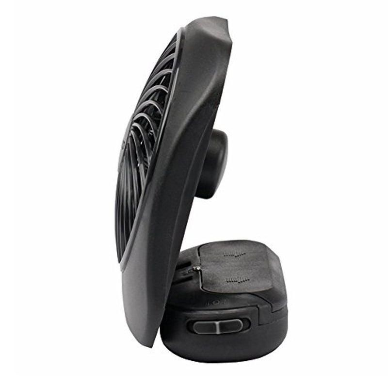 O2COOL Treva 5 Inch Battery Powered Fan Portable Desk Fan 2 Cooling Speeds with Compact Folding & Tilt Design Cubicle Accessories Small Portable (Black) - Image 2