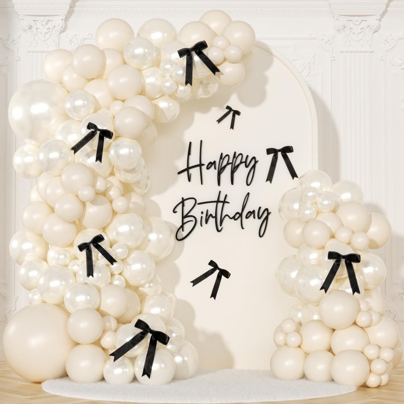 NUTTYBASH Balloon Arch Kit Coquette Birthday Decorations (White) - Image 1
