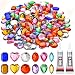 TeeLiy 120PCS Craft Gems Jewels 1 Larger Sequins with 2 Pack B7000 Jewelry Glue Colorfull Acrylic Flatback Rhinestones for Pirate Clothing Decoration Themed Party Decoration Accessories - Image 2