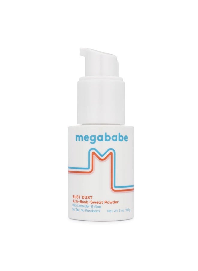 Megababe بودرة الجسم الممتصة للرطوبة - بودرة الصدر | مع مضخة تطبيق | خالية من التلك، طبيعية بالكامل | 3 أونصات - Image 1