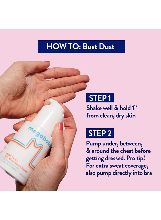 Megababe بودرة الجسم الممتصة للرطوبة - بودرة الصدر | مع مضخة تطبيق | خالية من التلك، طبيعية بالكامل | 3 أونصات - Image 3