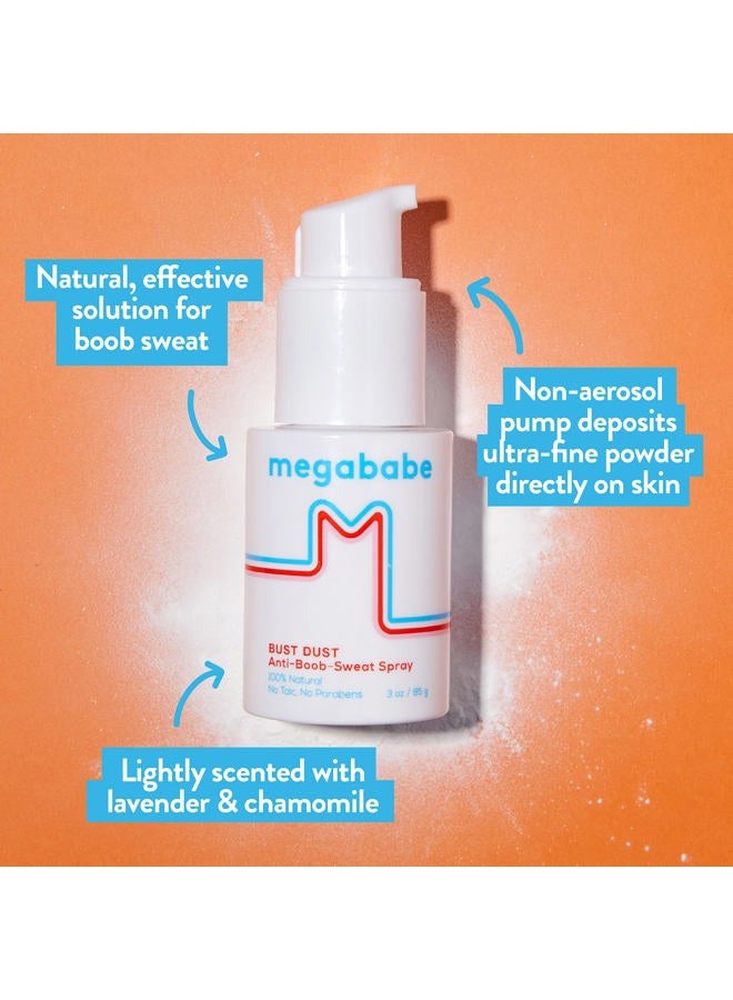 Megababe بودرة الجسم الممتصة للرطوبة - بودرة الصدر | مع مضخة تطبيق | خالية من التلك، طبيعية بالكامل | 3 أونصات - Image 2