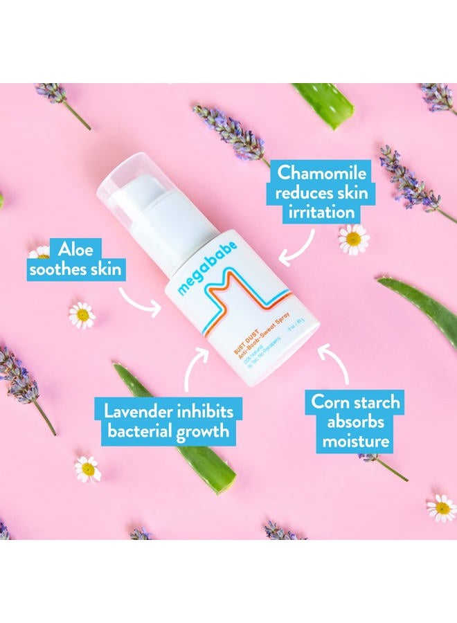 Megababe بودرة الجسم الممتصة للرطوبة - بودرة الصدر | مع مضخة تطبيق | خالية من التلك، طبيعية بالكامل | 3 أونصات - Image 4