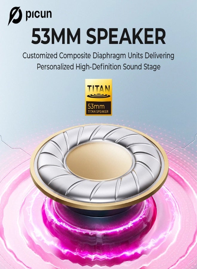 بيكن سماعة رأس بيكون جي 3 للألعاب لاسلكية بتردد 2.4 جيجاهرتز مع صوت مكاني ثلاثي الأبعاد 53 مم، وميكروفون ENC، وبلوتوث، وبطارية 45 ساعة - متوافقة مع أجهزة الكمبيوتر الشخصية، وبلايستيشن 5، وبلايستيشن 4، وسويتش، والهواتف المحمولة (أبيض ووردي) - Image 4