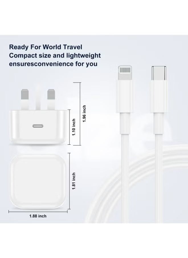 SHOPI - Fast Charging Wall 20W Adapter Compatible with Apple iPhone 13 Pro Max/12 Pro Max/11PRO /iPad - Image 1