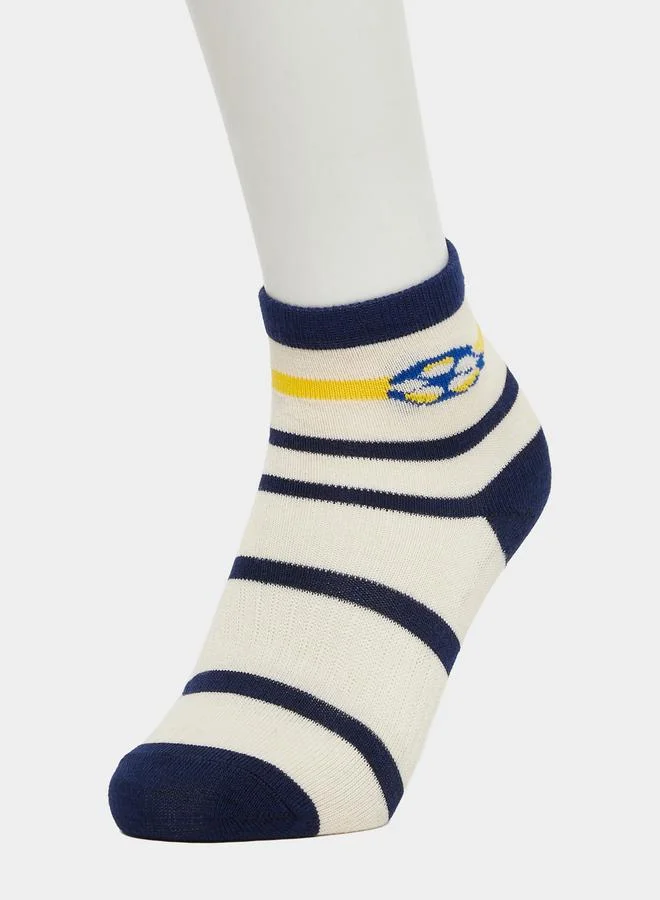 Styli Pack of 5 - Kids Navy Blue Cotton Blend Socks