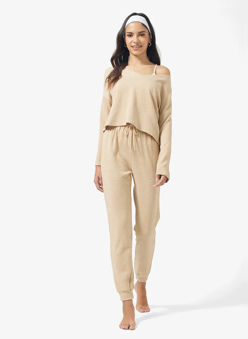 Ginger Basics V Neck Fine Knit Jumper & Pant Set