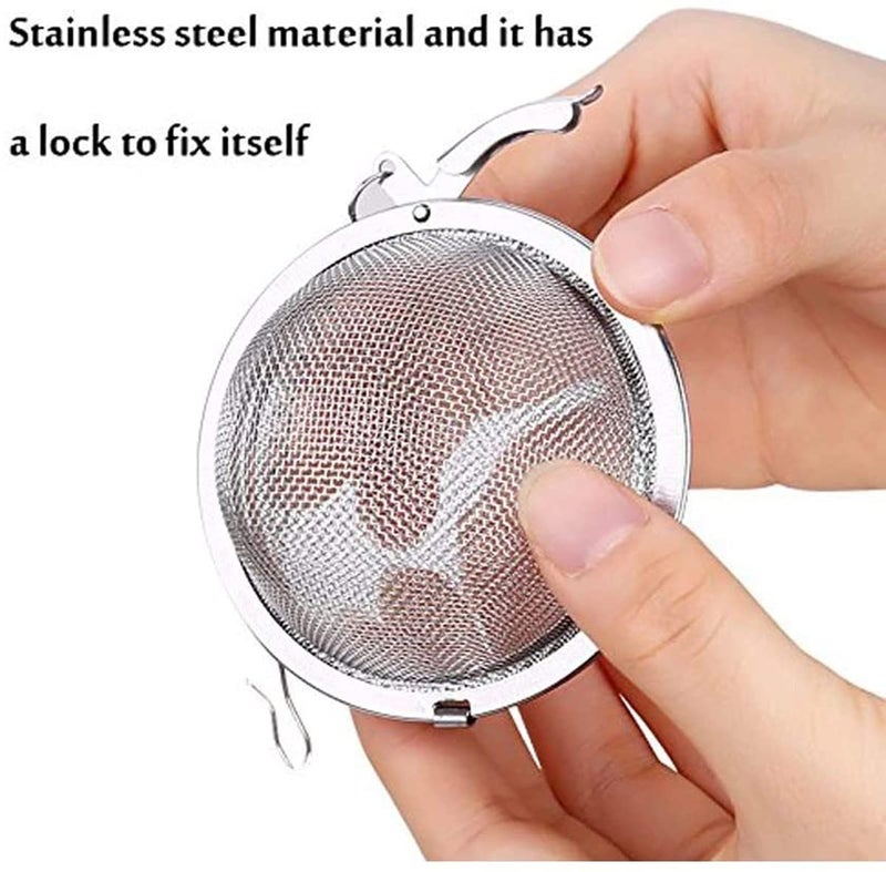 HEXONIQ Stainless Steel Tea Ball Strainer Mesh Infuser Filter Reusable Spice Filter Ball Herbs Infuser with Extended Chain Hook for Loose Leaf Tea and Spices Seasoning (Mix, Pack of 3) - Image 2