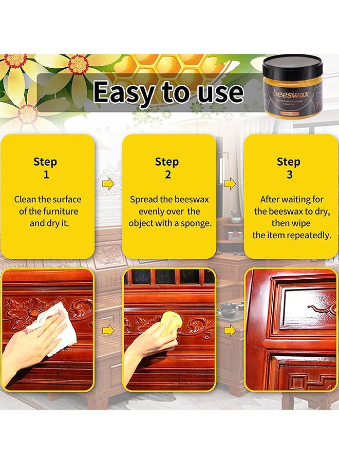 WILLIAM WEIR Natural Beeswax Furniture Polish Wood Seasoning Beewax for Wood Polish and Conditioner Multipurpose Waterproof and Repair Wood Wax Wood Cleaner and Polish Furniture Wax  - Image 5