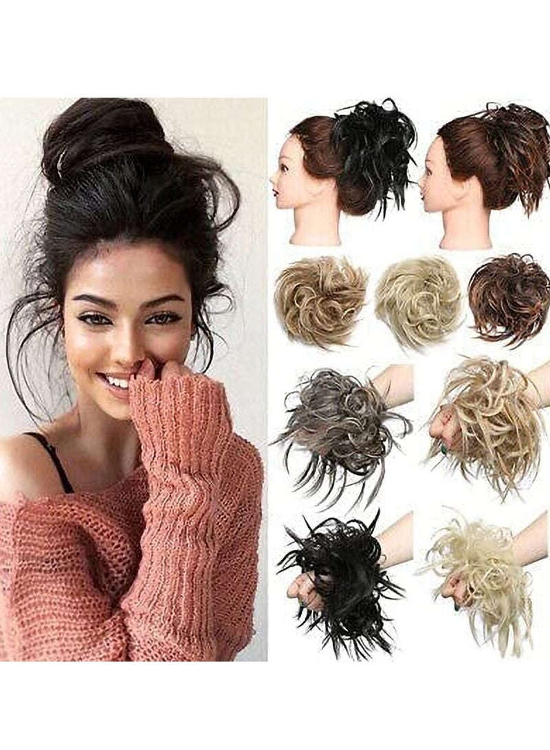 Estelle Messy Cocktail Bun hair bun hair bang hair extension elastic hair ban Hair Piece Hair Tousled Updo Hair Extensions Hairpiece Synthetic Hair Extensions Scrunchies Hairpiece for Women Color No 12H24 - Image 2
