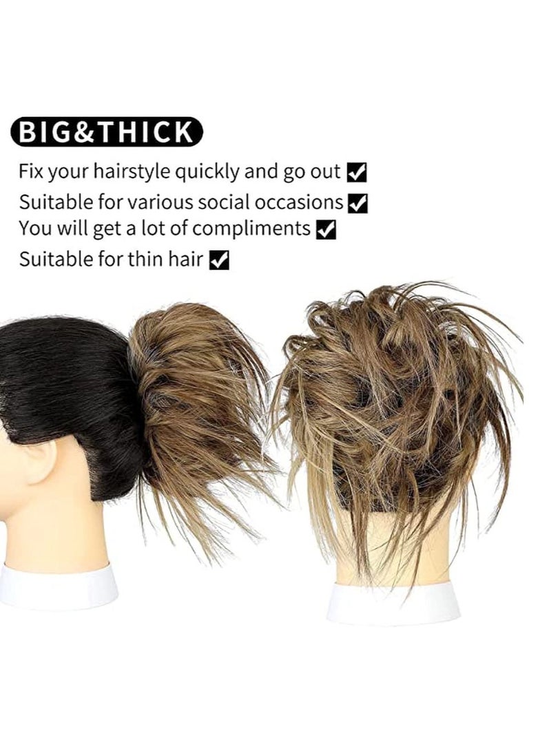 Estelle Messy Cocktail Bun hair bun hair bang hair extension elastic hair ban Hair Piece Hair Tousled Updo Hair Extensions Hairpiece Synthetic Hair Extensions Scrunchies Hairpiece for Women Color No 12H24 - Image 3