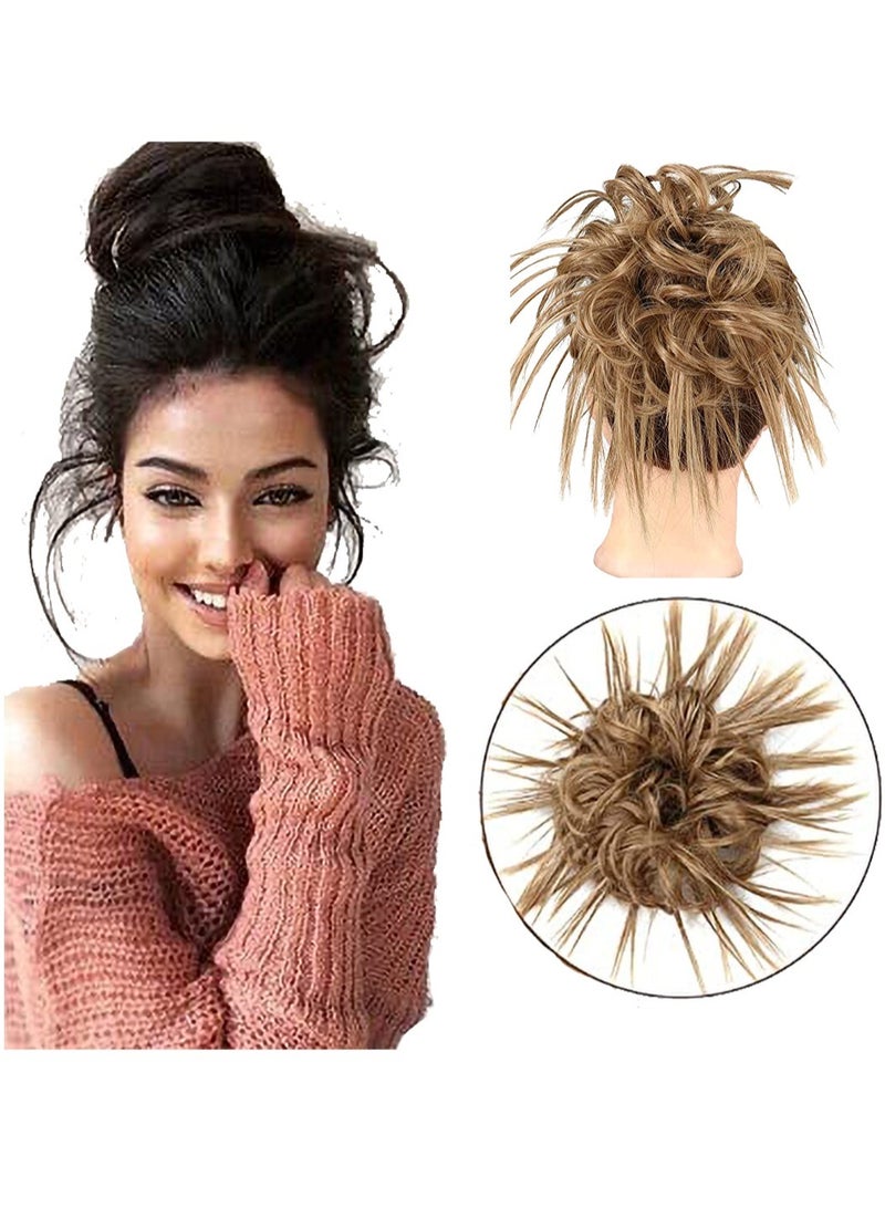 Estelle Messy Cocktail Bun hair bun hair bang hair extension elastic hair ban Hair Piece Hair Tousled Updo Hair Extensions Hairpiece Synthetic Hair Extensions Scrunchies Hairpiece for Women Color No 12H24 - Image 1