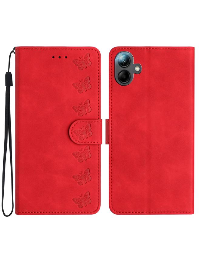 اس-توب جراب لهاتف Samsung Galaxy A06 4G، جراب جلدي منقوش عليه سبع فراشات - Image 1