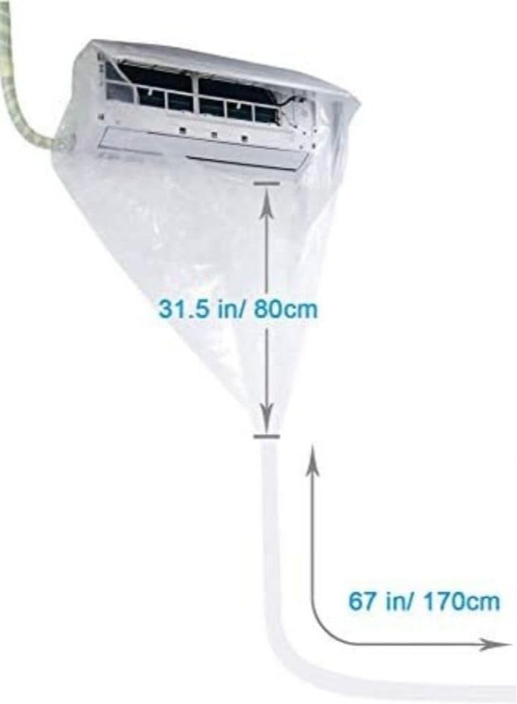 Zimtal Waterproof AC Cleaning Cover Dust and Wash Protector for Wall Mounted Air Conditioners with Water Pipe and Split System Cleaning Tools (Small size) - Image 2