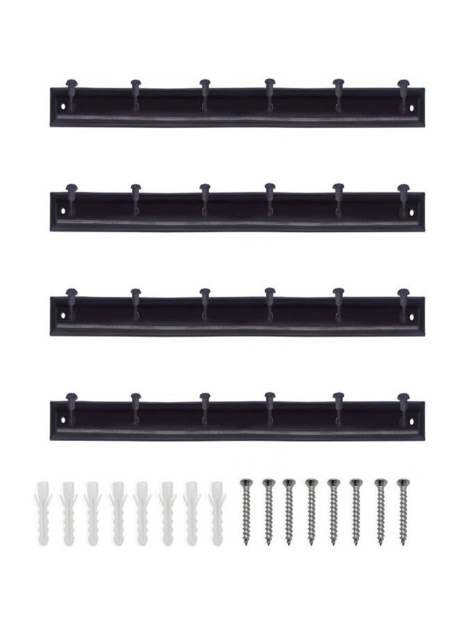 Caneuf Metal 6 Hook Door/Wall Cloth Hanger with Screws for Bathroom Kitchen (Pack of 4), Brown - Image 1