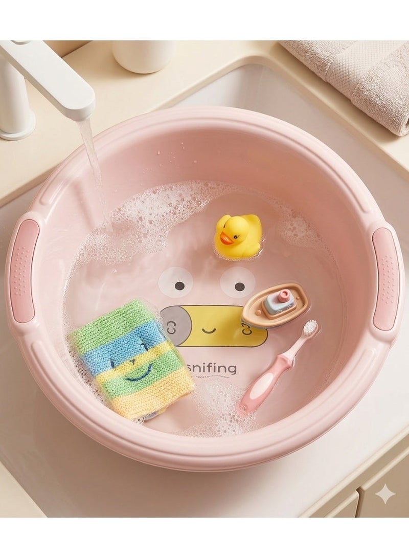 Versatile Kids Wash Basin & Household Utility Tub with Cartoon Print - Durable Thick Plastic Basin for Washing, Bathing, and Organizing - Image 4