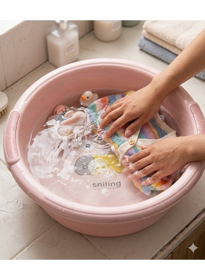 Versatile Kids Wash Basin & Household Utility Tub with Cartoon Print - Durable Thick Plastic Basin for Washing, Bathing, and Organizing - Image 3