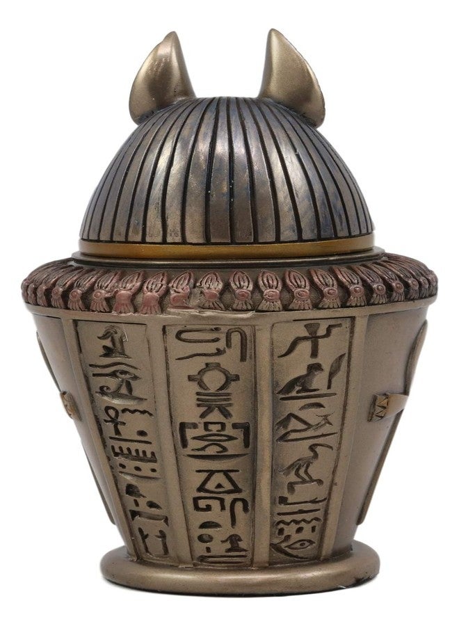 Ebros Gift Ebros Ancient Egyptian Gods and Deities Duamutef Canopic Jar Statue 5.75" H Four Sons of Horus with Winged Scarab and Ankh Base Figurine Storage Box Kingdom Egypt Collectible Decor Sculpture Replica - Image 3