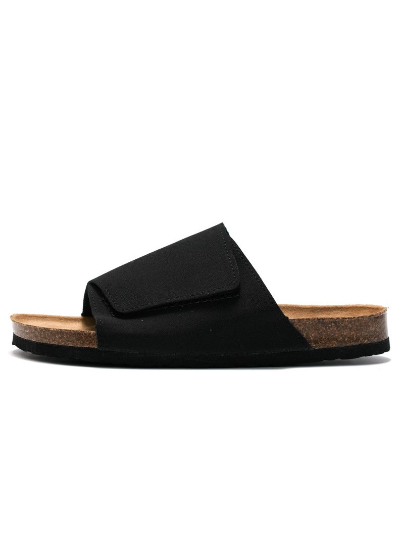 Generic - RUIZUSTOCK Mens Cork Slippers Summer Beach Sandals Black - Image 1