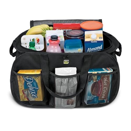 Smart Design Pop Up Trunk Organizer w/ Easy Carry Handles, Side Pockets, & Zipper Top - 23 Inch - Durable Fabric Collapsible Design - Home Organization (Holds 50 lbs.) [Black] - Image 1