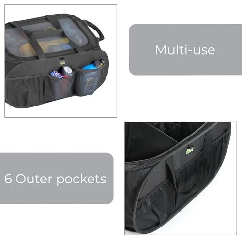 Smart Design Pop Up Trunk Organizer w/ Easy Carry Handles, Side Pockets, & Zipper Top - 23 Inch - Durable Fabric Collapsible Design - Home Organization (Holds 50 lbs.) [Black] - Image 5