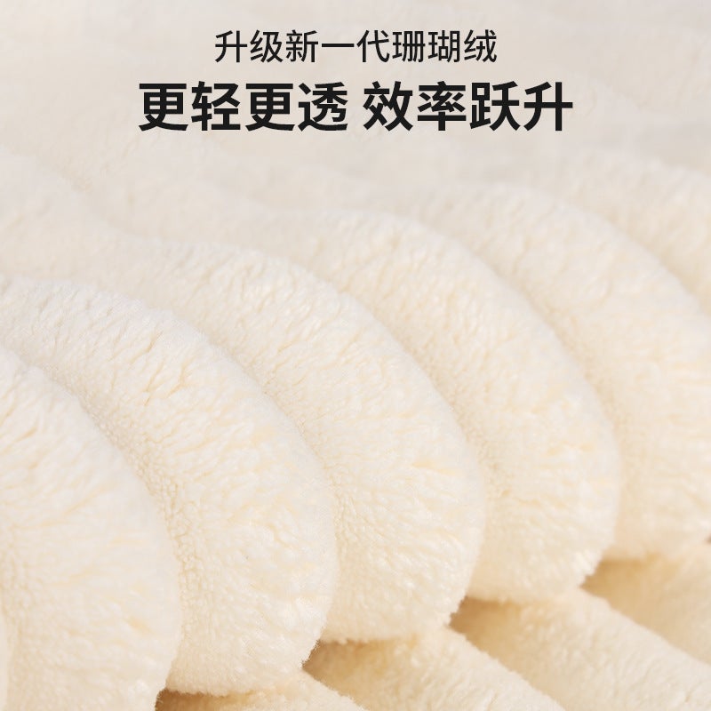 Striped Coral Velvet Bathrobe For Men And Women, Strong Water Absorption, Quick Drying, Thickened, Suitable For All Seasons, Couple'S Nightgown, Adult Bathrobe, Towel - Image 4
